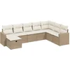Image de vidaXL - 8-delige - Loungeset - met - kussens - poly - rattan - beige