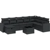 Image de vidaXL - 9-delige - Loungeset - met - kussens - poly - rattan - zwart