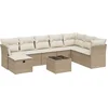 Image de vidaXL - 9-delige - Loungeset - met - kussens - poly - rattan - beige