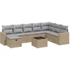 Image de vidaXL - 9-delige - Loungeset - met - kussens - poly - rattan - gemengd - beige
