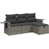 Image de vidaXL - 4-delige - Loungeset - met - kussens - poly - rattan - grijs