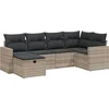 Image de vidaXL - 6-delige - Loungeset - met - kussens - poly - rattan - lichtgrijs