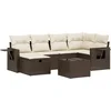 Image de vidaXL - 6-delige - Loungeset - met - kussens - poly - rattan - bruin