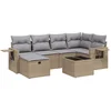 Image de vidaXL - 7-delige - Loungeset - met - kussens - poly - rattan - gemengd - beige