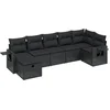 Image de vidaXL - 7-delige - Loungeset - met - kussens - poly - rattan - zwart