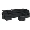 Image de vidaXL - 8-delige - Loungeset - met - kussens - poly - rattan - zwart