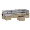 Image de vidaXL - 8-delige - Loungeset - met - kussens - poly - rattan - gemengd - beige