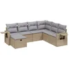 Image de vidaXL - 7-delige - Loungeset - met - kussens - poly - rattan - gemengd - beige