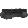 Image de vidaXL - 6-delige - Loungeset - met - kussens - poly - rattan - zwart