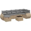 Image de vidaXL - 8-delige - Loungeset - met - kussens - poly - rattan - gemengd - beige