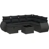 Image de vidaXL - 8-delige - Loungeset - met - kussens - poly - rattan - zwart