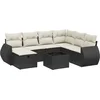 Image de vidaXL - 8-delige - Loungeset - met - kussens - poly - rattan - zwart