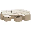 Image de vidaXL - 8-delige - Loungeset - met - kussens - poly - rattan - beige