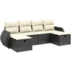 Image de vidaXL - 6-delige - Loungeset - met - kussens - poly - rattan - zwart