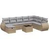 Image de vidaXL - 9-delige - Loungeset - met - kussens - poly - rattan - gemengd - beige