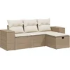 Image de vidaXL - 4-delige - Loungeset - met - kussens - poly - rattan - beige