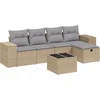 Image de vidaXL - 6-delige - Loungeset - met - kussens - poly - rattan - gemengd - beige