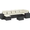 Image de vidaXL - 8-delige - Loungeset - met - kussens - poly - rattan - zwart