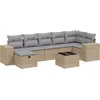 Image de vidaXL - 8-delige - Loungeset - met - kussens - poly - rattan - gemengd - beige