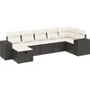 Image de vidaXL - 7-delige - Loungeset - met - kussens - poly - rattan - zwart