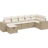 Image de vidaXL - 7-delige - Loungeset - met - kussens - poly - rattan - beige