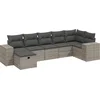Image de vidaXL - 7-delige - Loungeset - met - kussens - poly - rattan - grijs