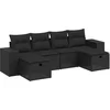 Image de vidaXL - 6-delige - Loungeset - met - kussens - poly - rattan - zwart