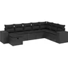 Image de vidaXL - 8-delige - Loungeset - met - kussens - poly - rattan - zwart