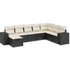 Image de vidaXL - 8-delige - Loungeset - met - kussens - poly - rattan - zwart