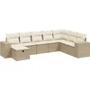 Image de vidaXL - 8-delige - Loungeset - met - kussens - poly - rattan - beige