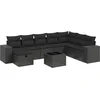 Image de vidaXL - 9-delige - Loungeset - met - kussens - poly - rattan - zwart
