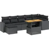 Image de vidaXL - 8-delige - Loungeset - met - kussens - poly - rattan - zwart