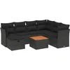 Image de vidaXL - 8-delige - Loungeset - met - kussens - poly - rattan - zwart