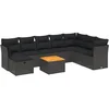 Image de vidaXL - 9-delige - Loungeset - met - kussens - poly - rattan - zwart