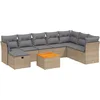 Image de vidaXL - 9-delige - Loungeset - met - kussens - poly - rattan - gemengd - beige