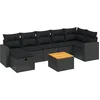 Image de vidaXL - 8-delige - Loungeset - met - kussens - poly - rattan - zwart
