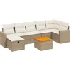 Image de vidaXL - 8-delige - Loungeset - met - kussens - poly - rattan - beige