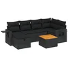 Image de vidaXL - 7-delige - Loungeset - met - kussens - poly - rattan - zwart