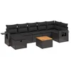Image de vidaXL - 8-delige - Loungeset - met - kussens - poly - rattan - zwart