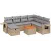 Image de vidaXL - 8-delige - Loungeset - met - kussens - poly - rattan - gemengd - beige