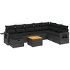 Image de vidaXL - 9-delige - Loungeset - met - kussens - poly - rattan - zwart