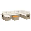 Image de vidaXL - 9-delige - Loungeset - met - kussens - poly - rattan - beige