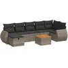Image de vidaXL - 8-delige - Loungeset - met - kussens - poly - rattan - grijs