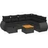 Image de vidaXL - 8-delige - Loungeset - met - kussens - poly - rattan - zwart