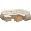 Image de vidaXL - 8-delige - Loungeset - met - kussens - poly - rattan - beige