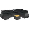Image de vidaXL - 9-delige - Loungeset - met - kussens - poly - rattan - zwart