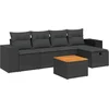 Image de vidaXL - 6-delige - Loungeset - met - kussens - poly - rattan - zwart