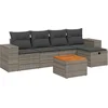 Image de vidaXL - 6-delige - Loungeset - met - kussens - poly - rattan - grijs