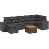 Image de vidaXL - 8-delige - Loungeset - met - kussens - poly - rattan - zwart