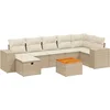 Image de vidaXL - 8-delige - Loungeset - met - kussens - poly - rattan - beige
